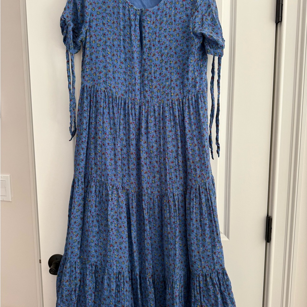 Madewell Tie-Sleeve Tiered Midi Dress in Calico Floral - Picture 6 of 8